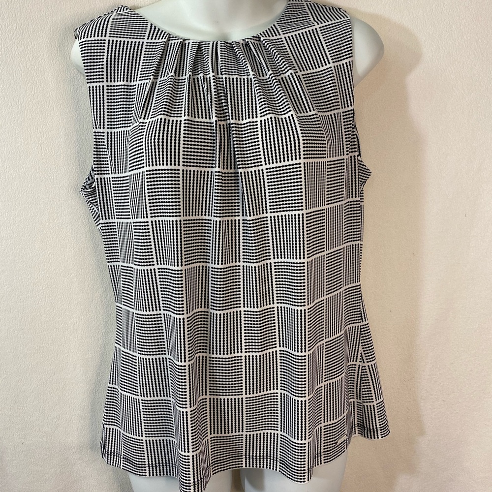 Woman’s Calvin Klein Black and White Blouse NWT